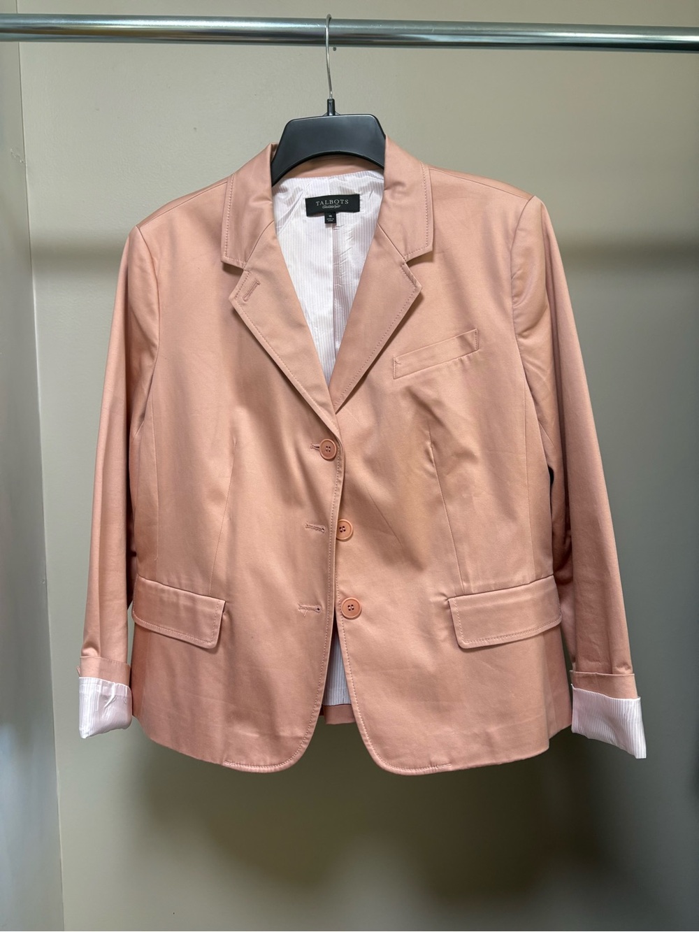 Talbots Blush Pink Classic Single-Breasted Blazer